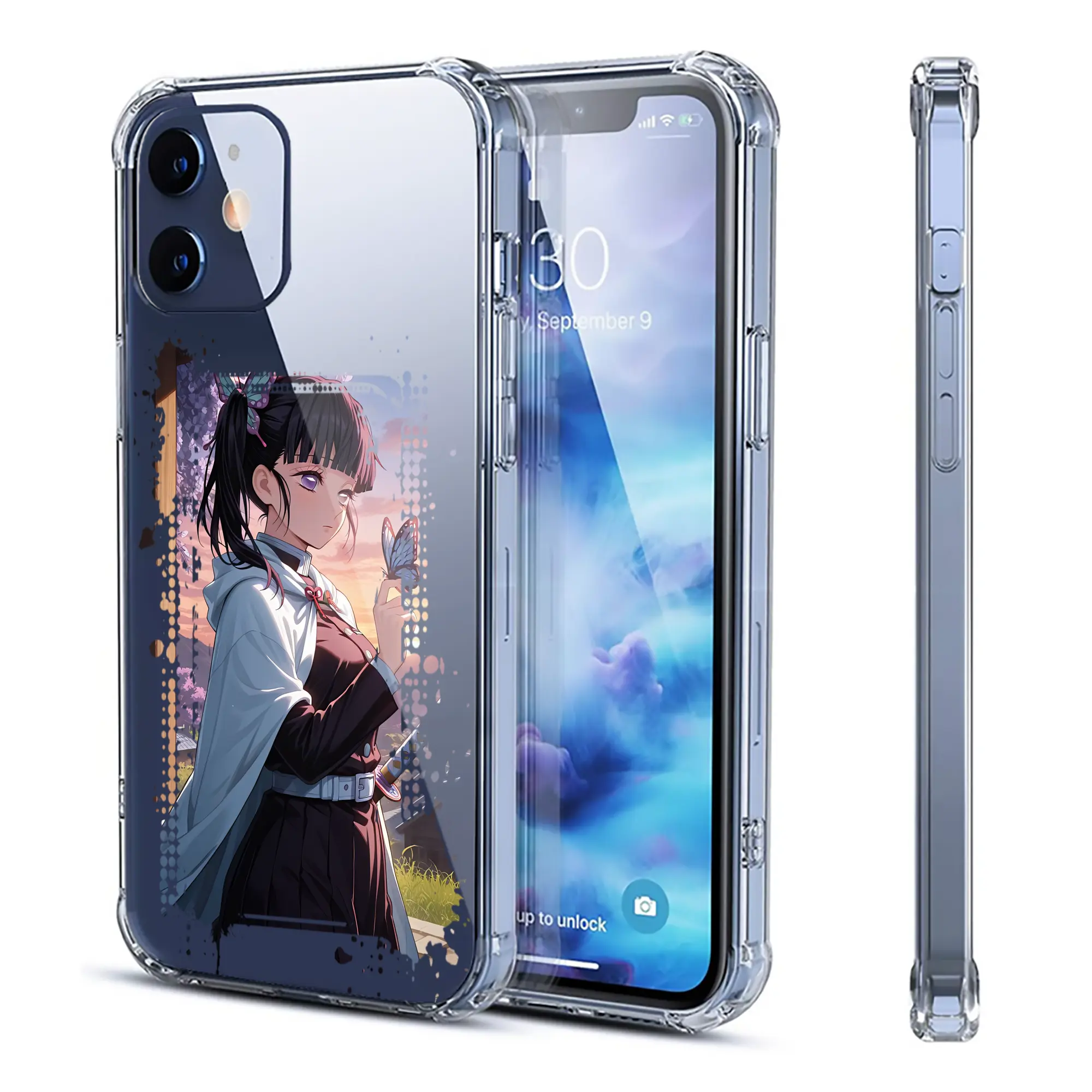 鬼滅の刃 グッズ,栗花落 カナヲ - IPhone 12シリーズ対応 ・ 透明スマホケース ・ クリアソフトケース ・ TPU素材 ・ 耐衝撃 ・ 高密着 ・ 防汚 防指紋 ・ 簡単着脱